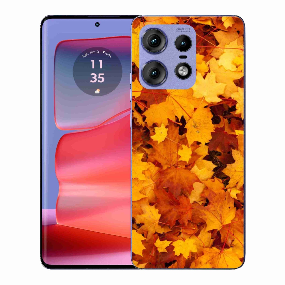 Zselés borítás mmCase a Motorola Edge 50 Pro készülékhez - juharlevelek