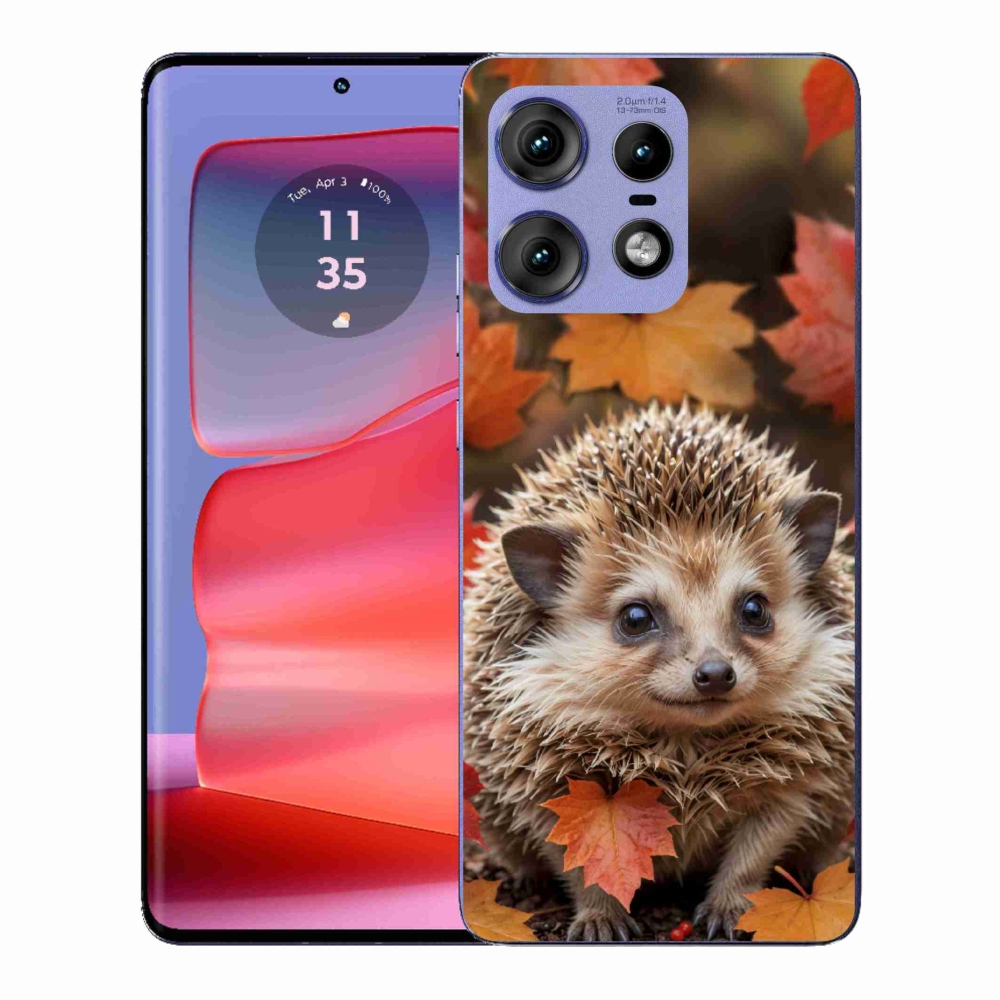 Zselés borító mmCase a Motorola Edge 50 Pro készülékhez - sün a levelekben