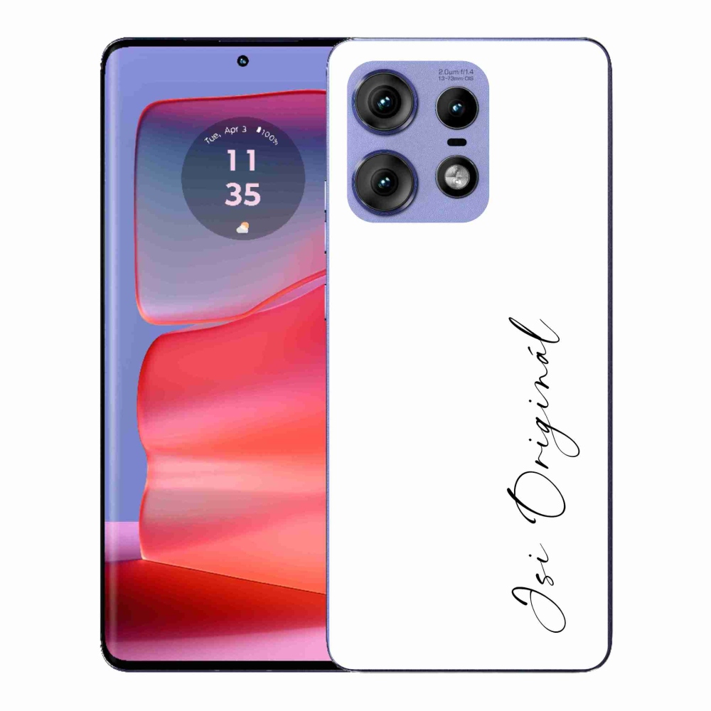 Gél borító mmCase a Motorola Edge 50 Pro készülékhez - te vagy az eredeti fehér háttér