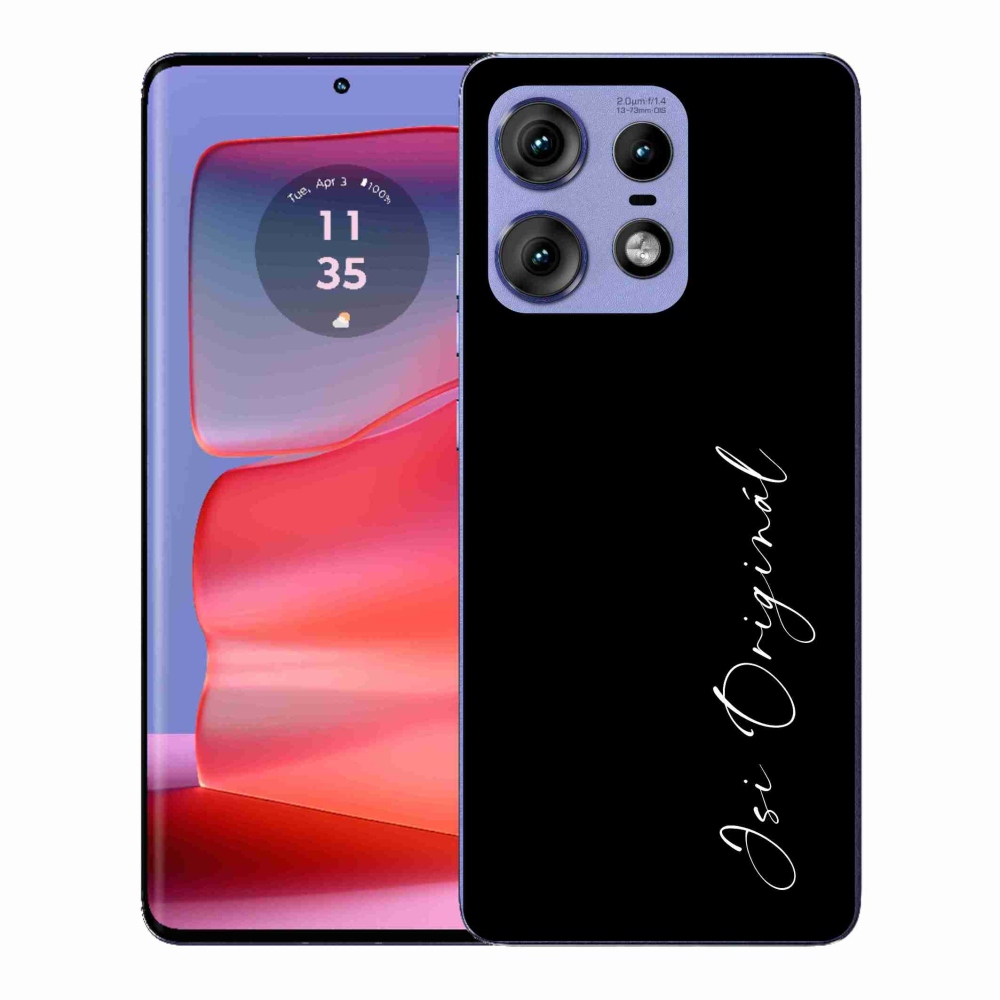 Gél borító mmCase a Motorola Edge 50 Pro készülékhez - te vagy az eredeti fekete háttér