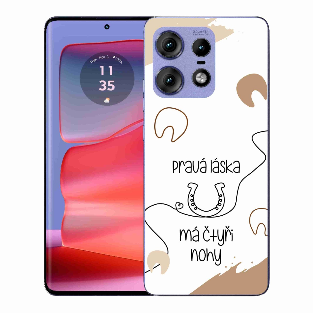 Zselés borító mmCase a Motorola Edge 50 Pro készülékhez - ló motívum fehér háttérrel