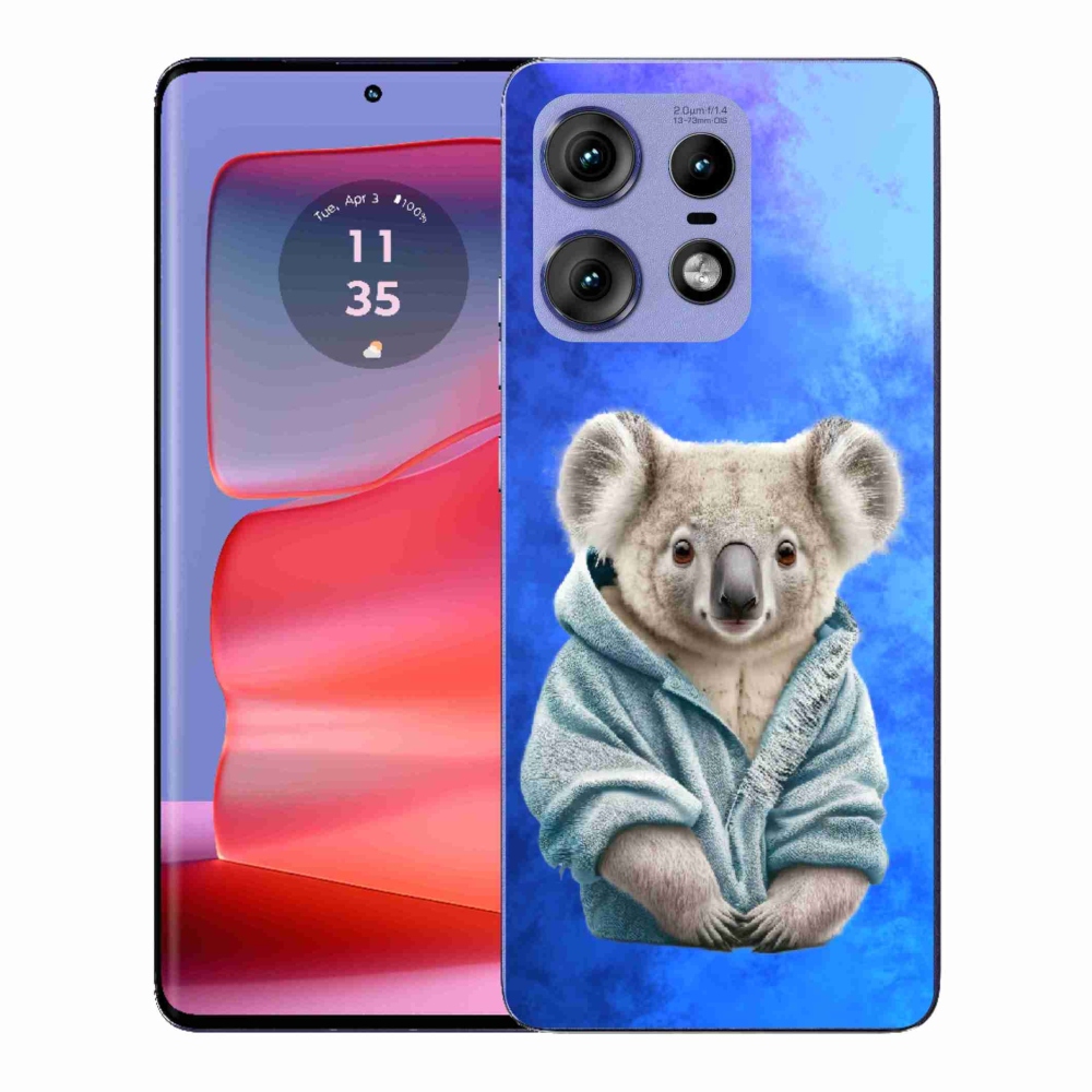 Zselés borítás mmCase a Motorola Edge 50 Pro készülékhez - koala pulóverben