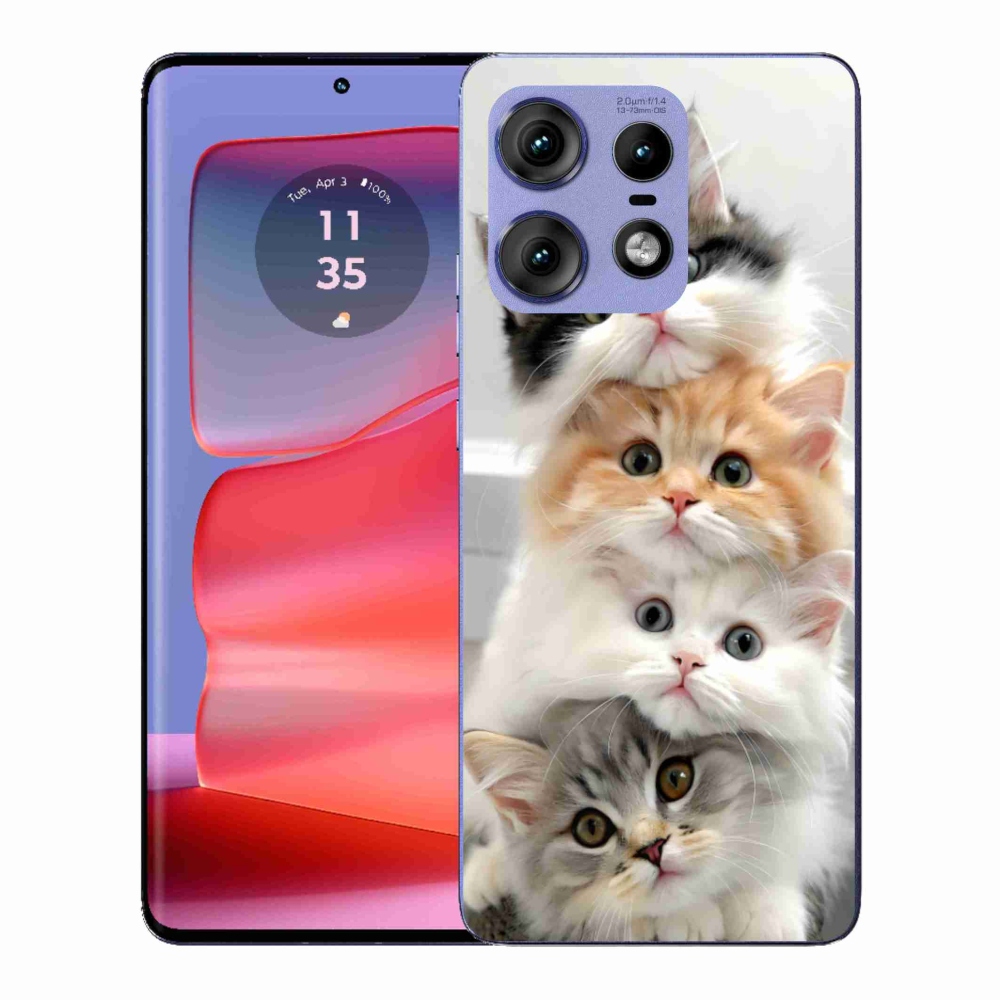 Zselés borítás mmCase a Motorola Edge 50 Pro készülékhez - macskaköteg