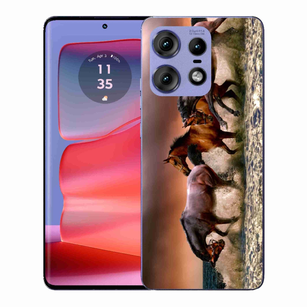 Zselés borítás mmCase a Motorola Edge 50 Pro készülékhez - lovak 1