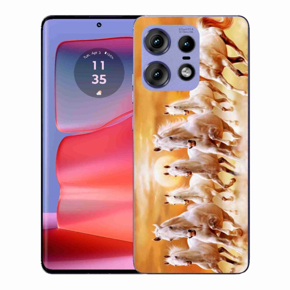 Zselés borítás mmCase a Motorola Edge 50 Pro készülékhez - lovak 2