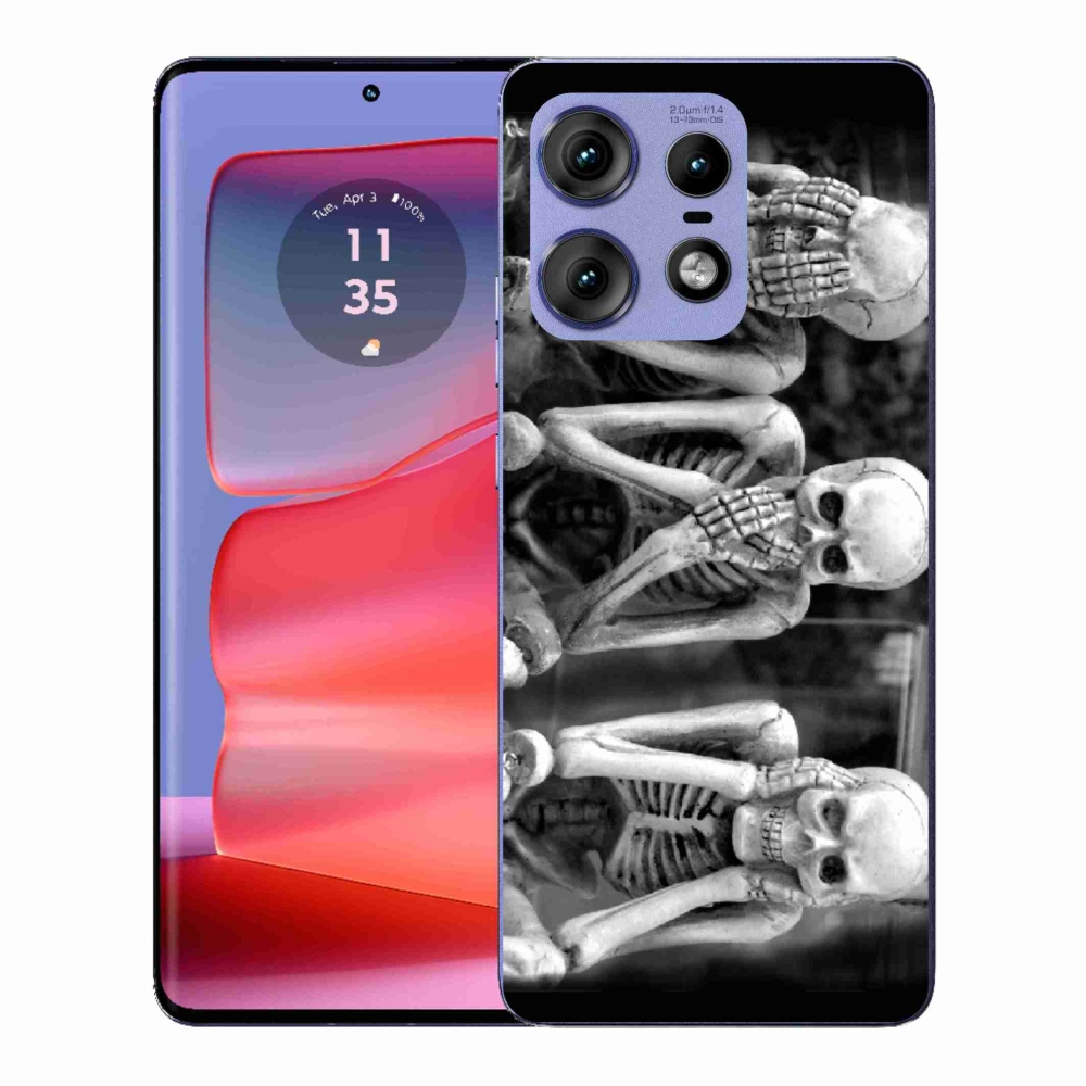 Zselés borítás mmCase a Motorola Edge 50 Pro készülékhez - csontvázak