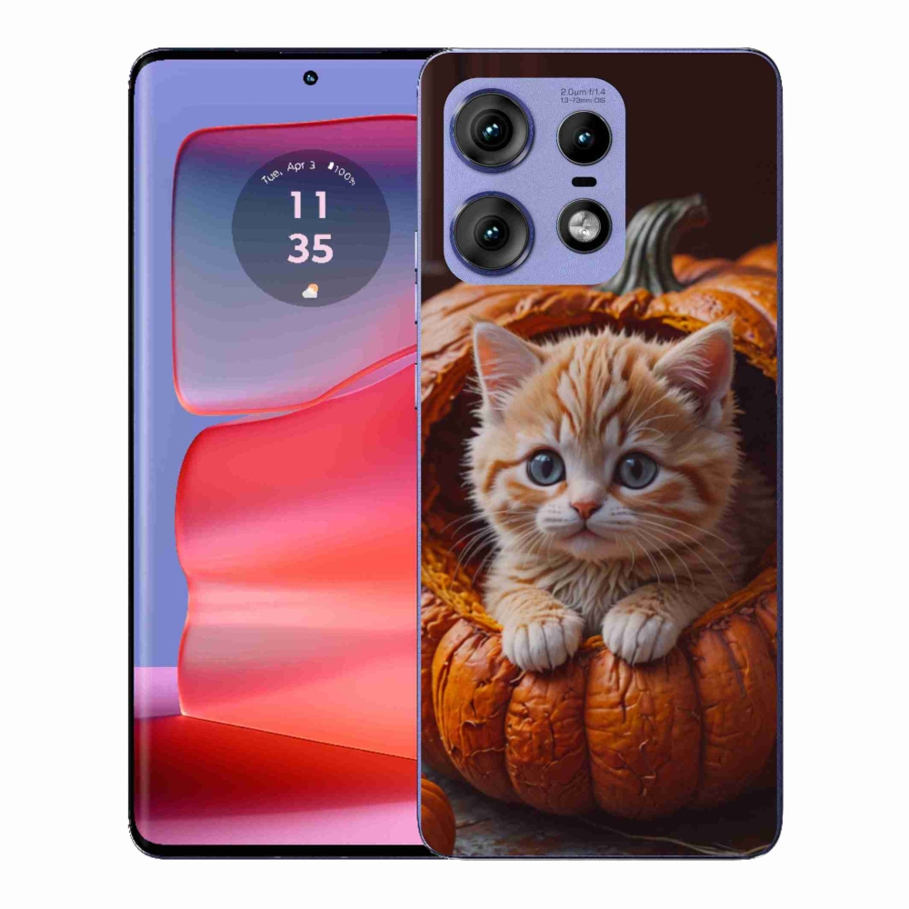 Zselés borítás mmCase a Motorola Edge 50 Pro készülékhez - cica és tök 2