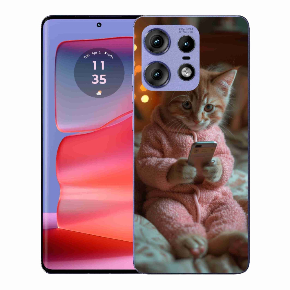 Gél védőhuzat mmCase a Motorola Edge 50 Pro-hoz - baba mobillal