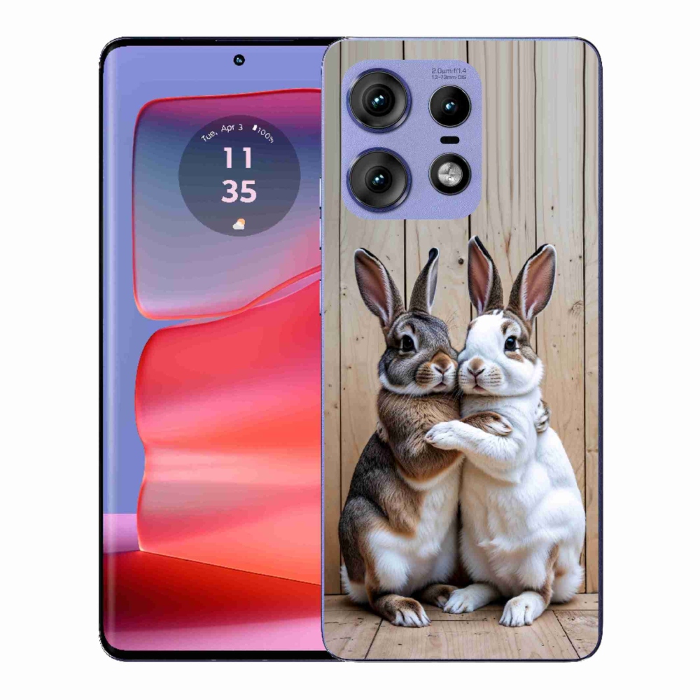 Zselés borítás mmCase a Motorola Edge 50 Pro készülékhez - nyúlpár