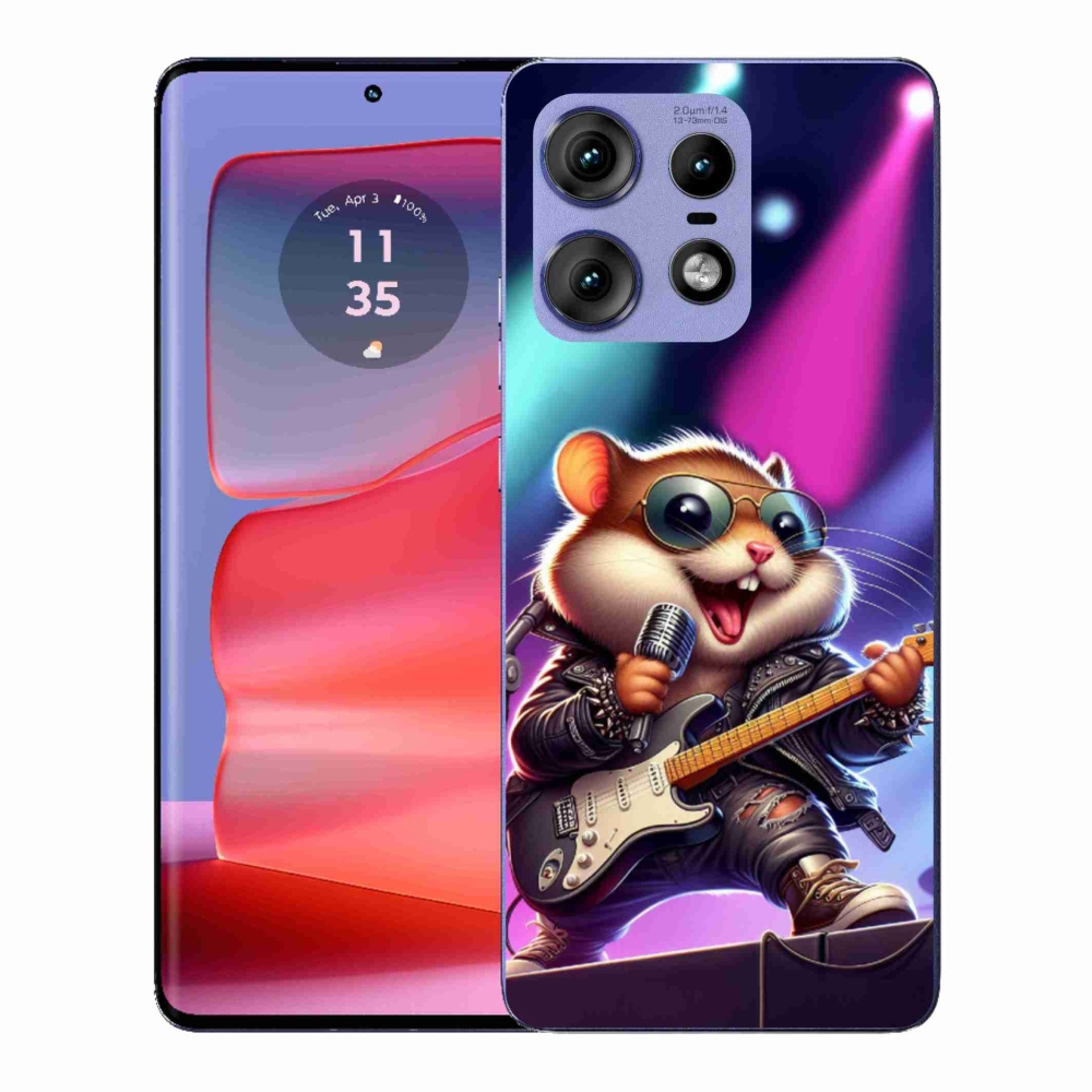 Zselés borítás mmCase a Motorola Edge 50 Pro készülékhez - hörcsög hintalóval