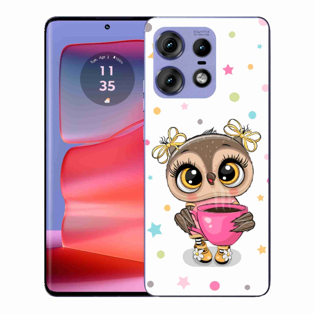 Zselés borítás mmCase a Motorola Edge 50 Pro készülékhez - rajzfilm bagoly