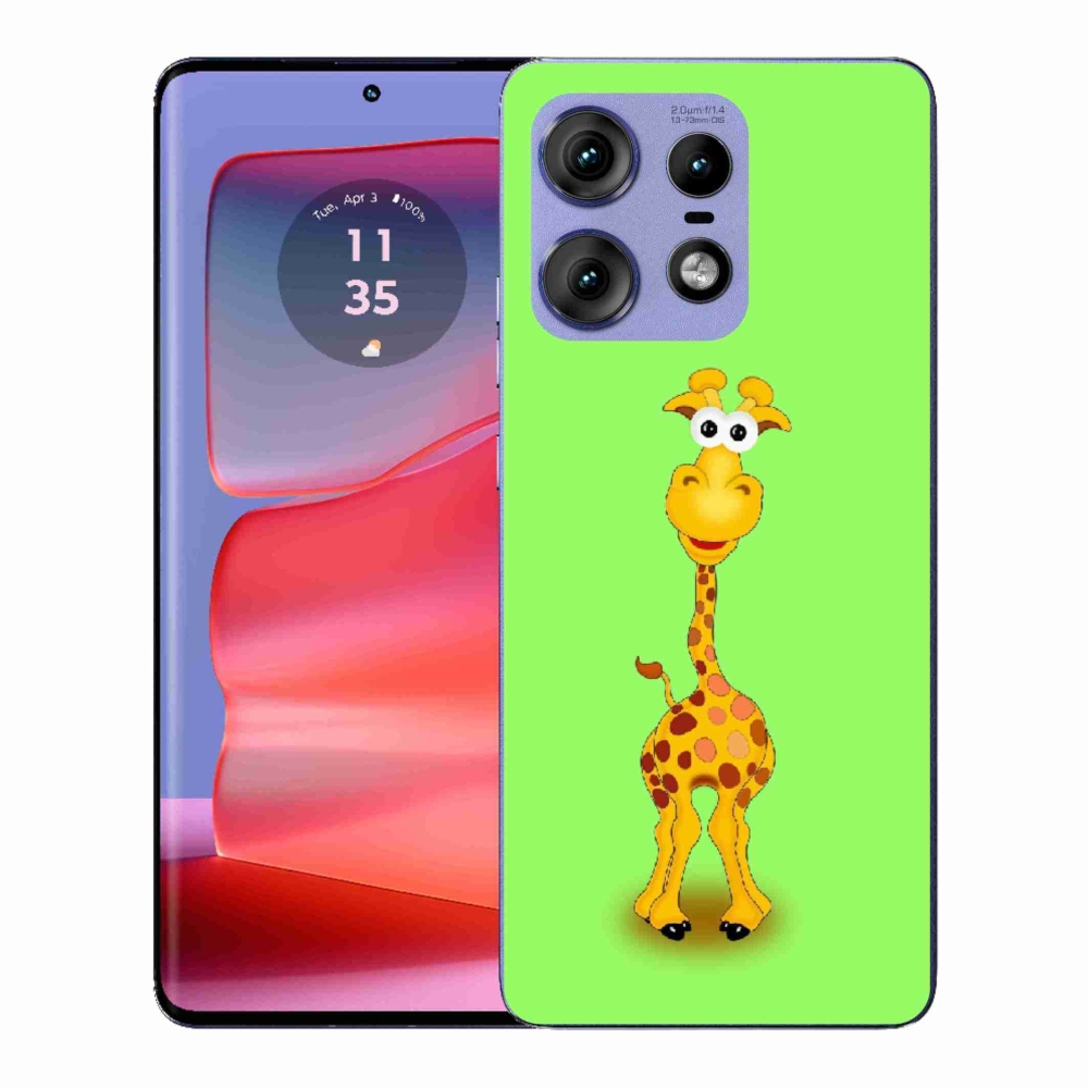 Zselés borítás mmCase a Motorola Edge 50 Pro készülékhez - rajzfilm zsiráf
