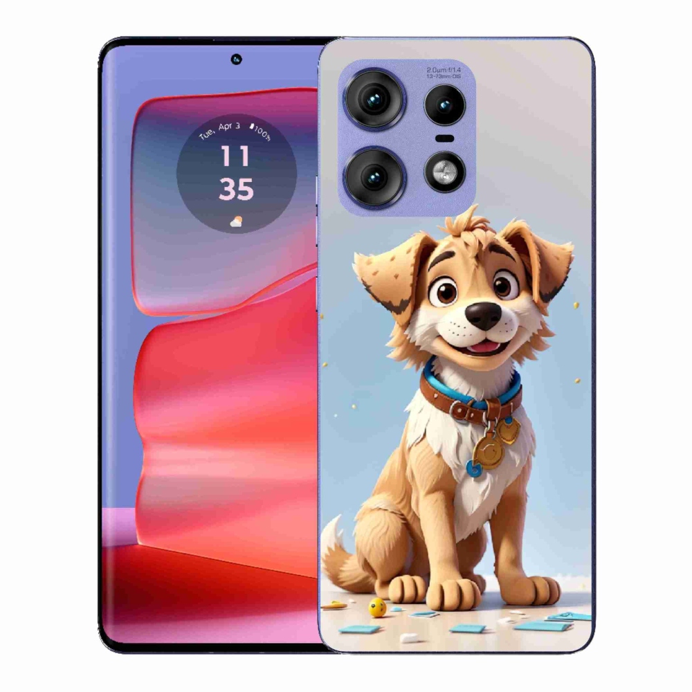 Zselés borítás mmCase a Motorola Edge 50 Pro készülékhez - rajzfilm kölyökkutyakölyök