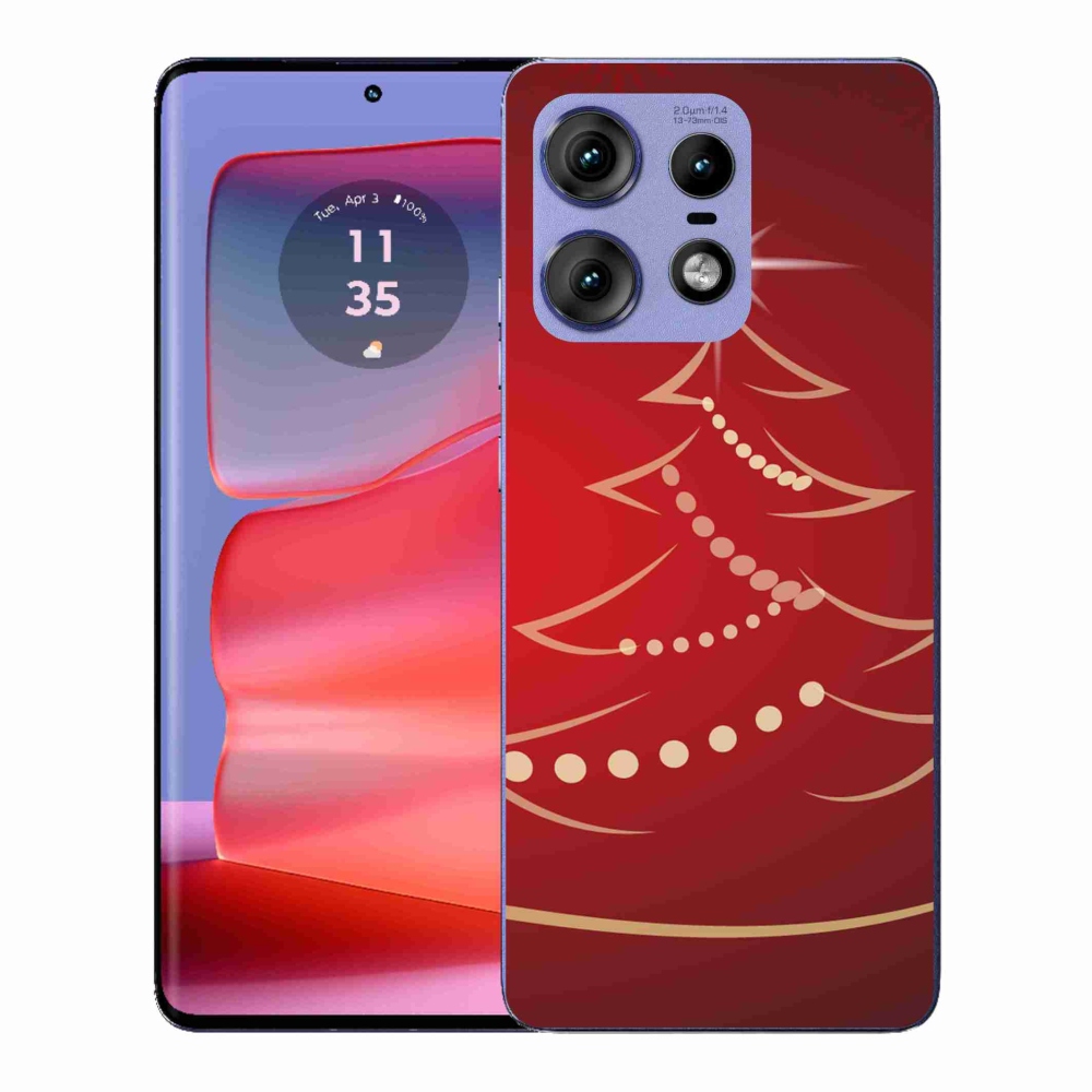 Zselés borítás mmCase a Motorola Edge 50 Pro készülékhez - karácsonyfa karikatúra