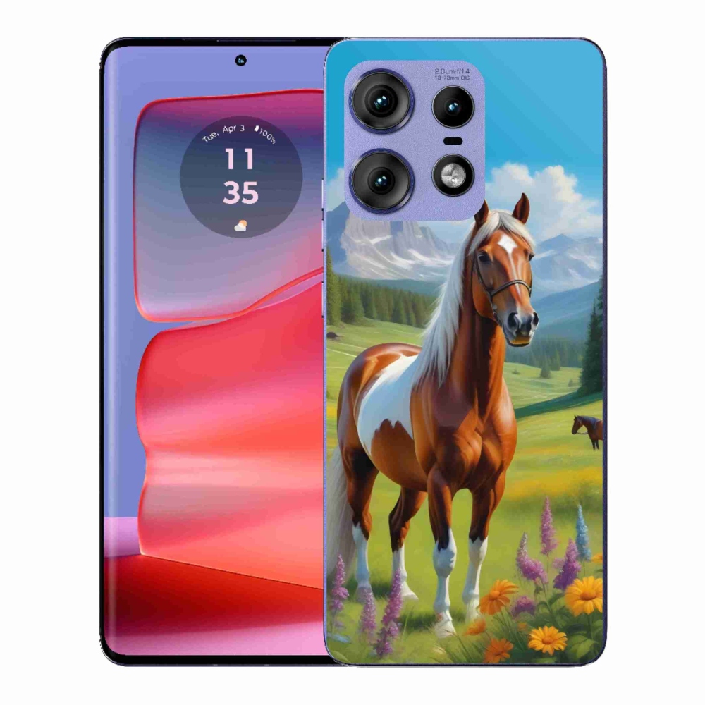 Zselés borítás mmCase a Motorola Edge 50 Pro készülékhez - ló a réten