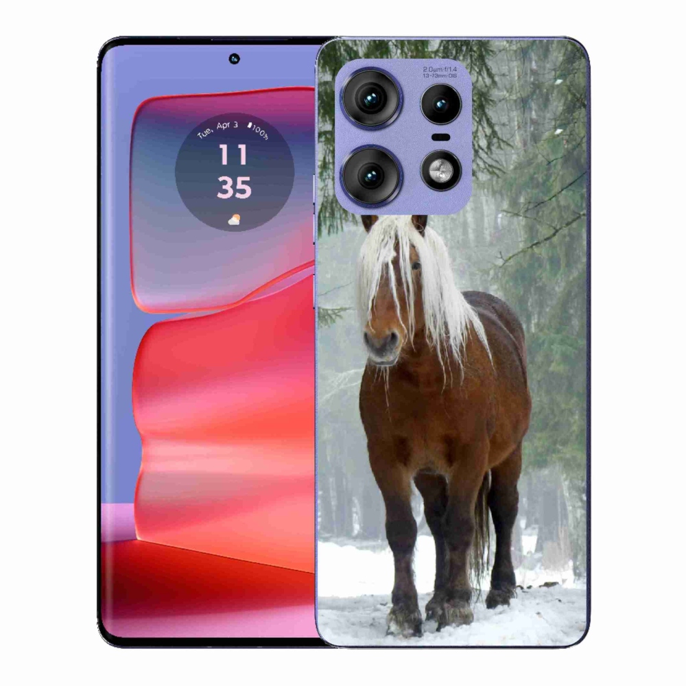 Zselés borítás mmCase a Motorola Edge 50 Pro készülékhez - ló az erdőben