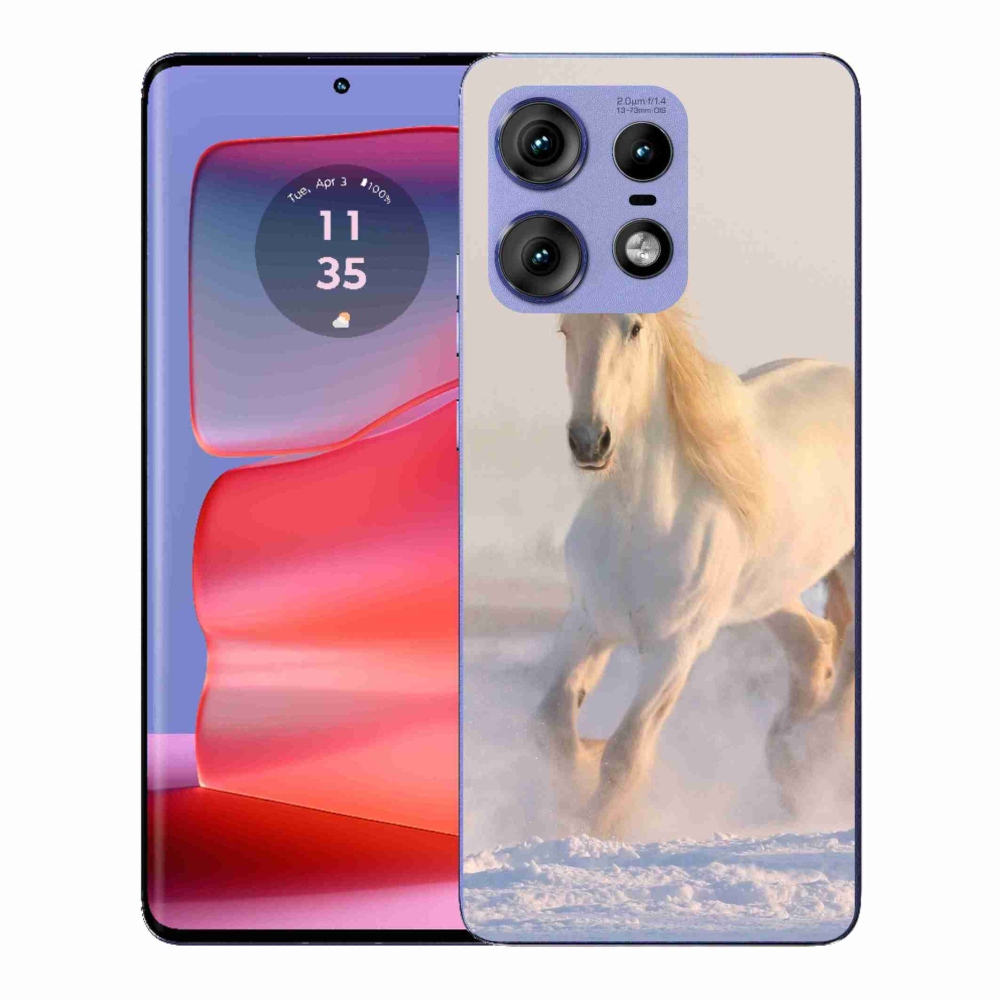 Zselés borítás mmCase a Motorola Edge 50 Pro készülékhez - ló a hóban