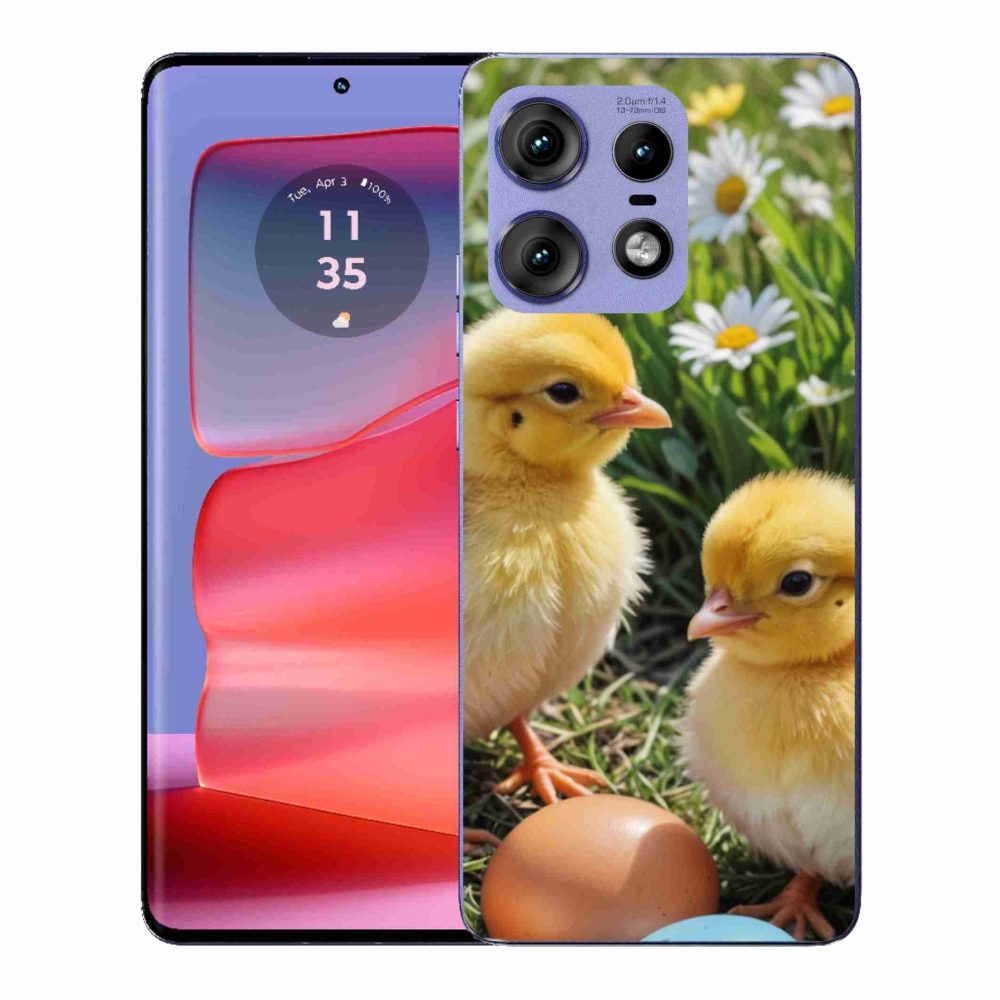 Zselés borítás mmCase a Motorola Edge 50 Pro készülékhez - csirkék