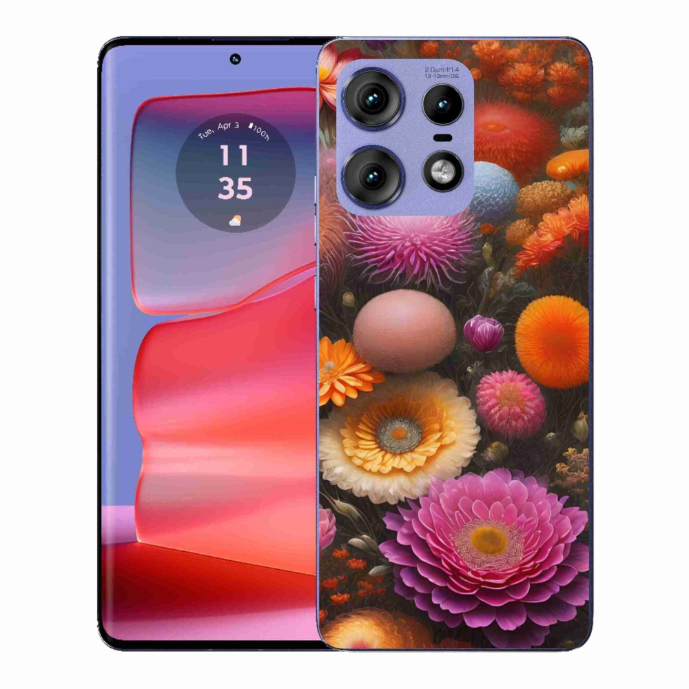 Gél borító mmCase a Motorola Edge 50 Pro készülékhez - virágos kompozíció