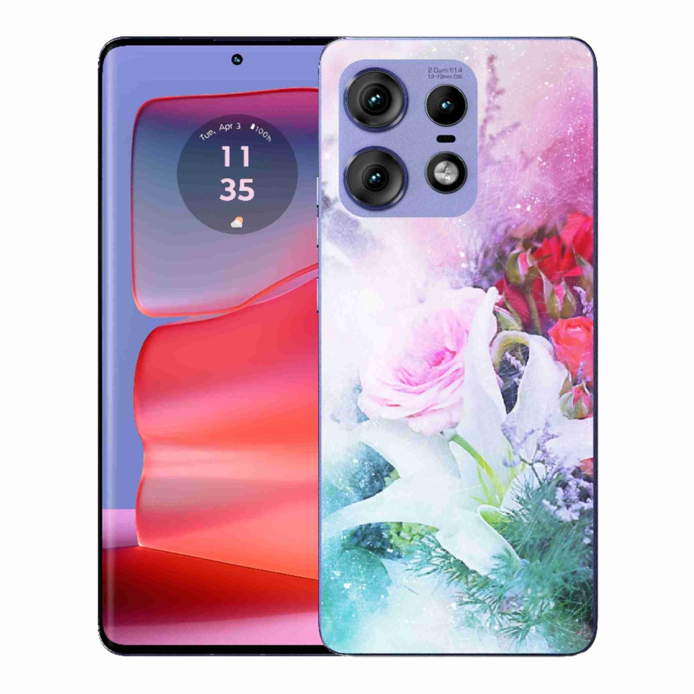 Zselés borítás mmCase a Motorola Edge 50 Pro készülékhez - virágok 4