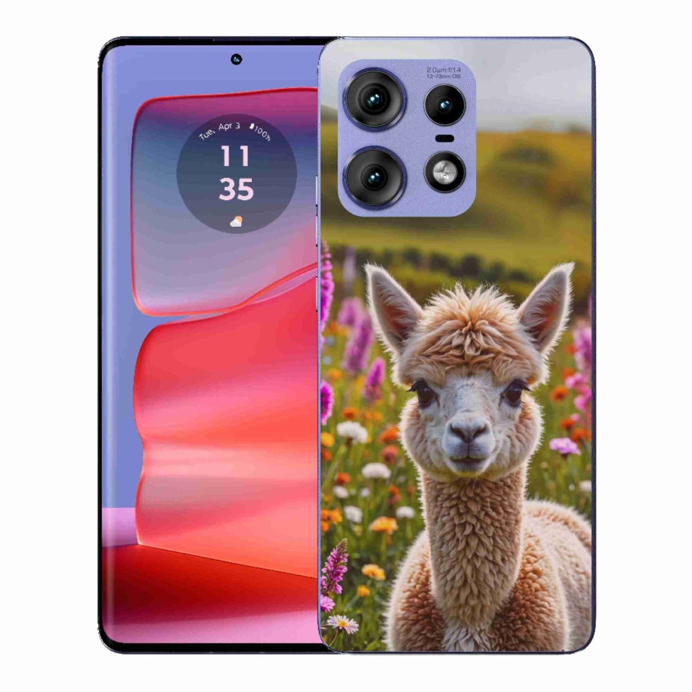 Zselés borítás mmCase a Motorola Edge 50 Pro készülékhez - láma a réten