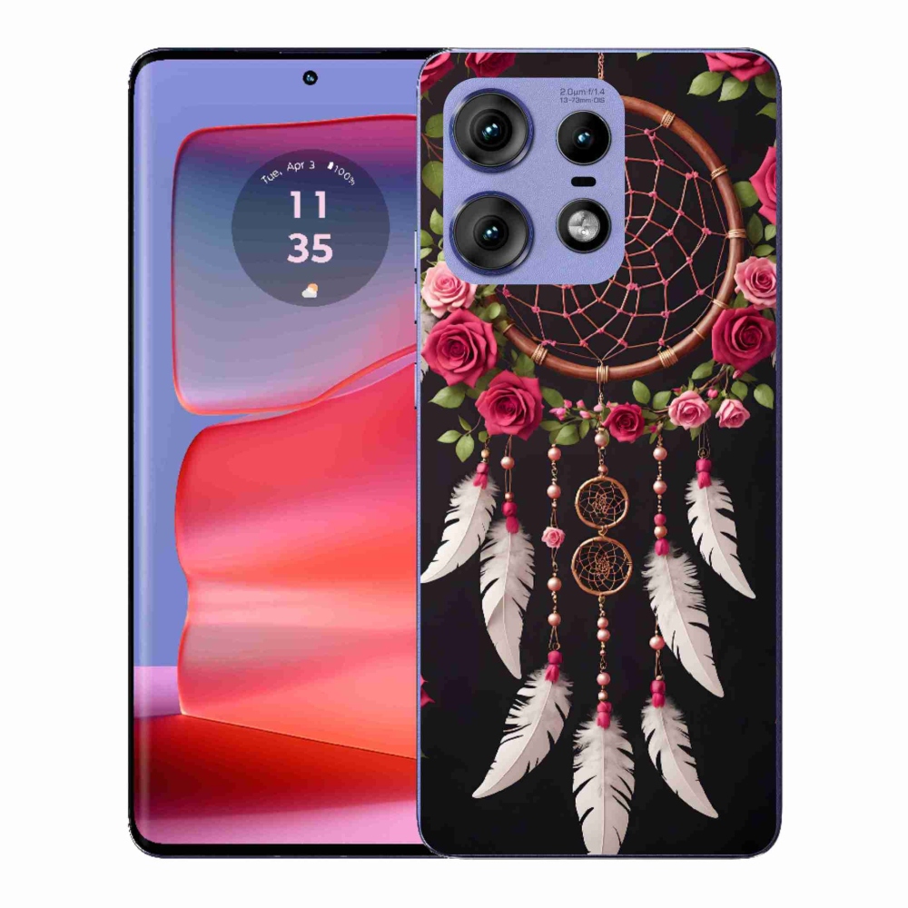Zselés borítás mmCase a Motorola Edge 50 Pro készülékhez - álomfogó rózsákkal