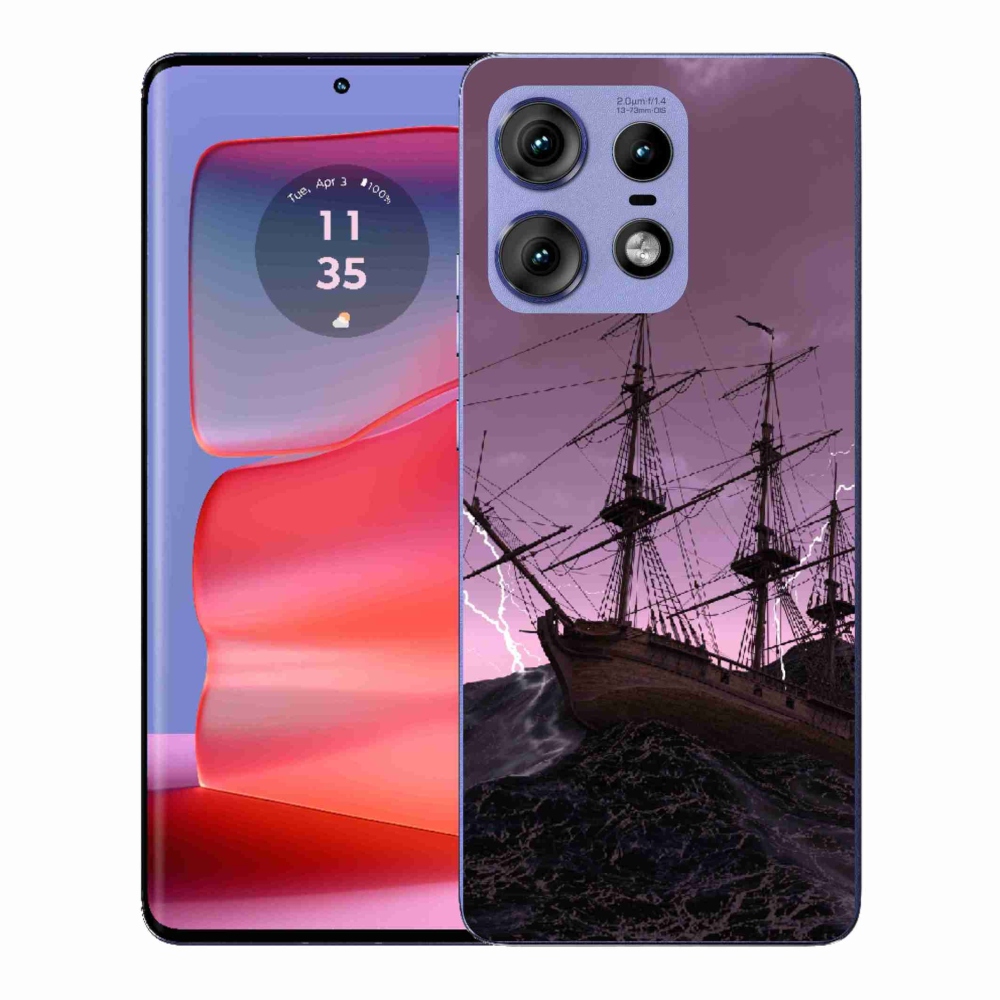 Zselés borítás mmCase a Motorola Edge 50 Pro készülékhez - hajó a viharban