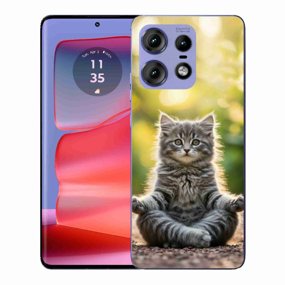 Zselés borítás mmCase a Motorola Edge 50 Pro készülékhez - meditáló cica