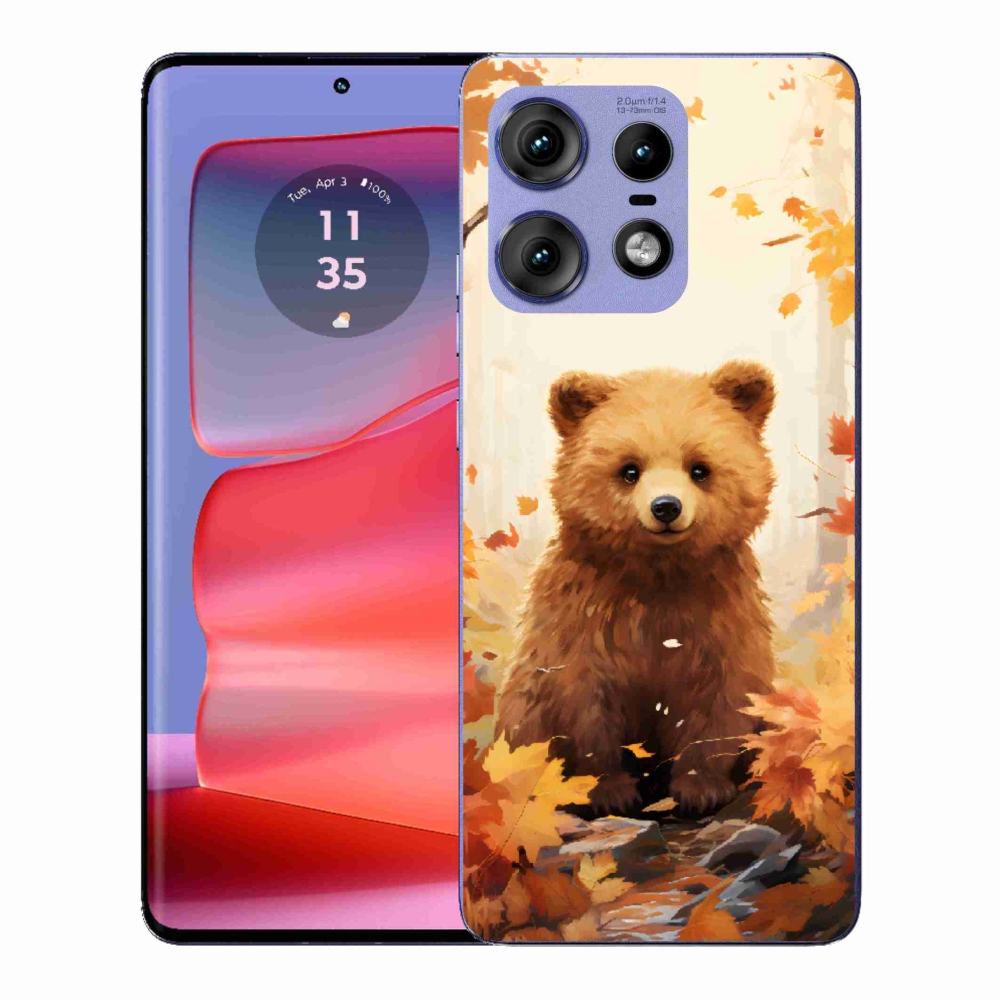 Zselés borítás mmCase a Motorola Edge 50 Pro készülékhez - medve az erdőben