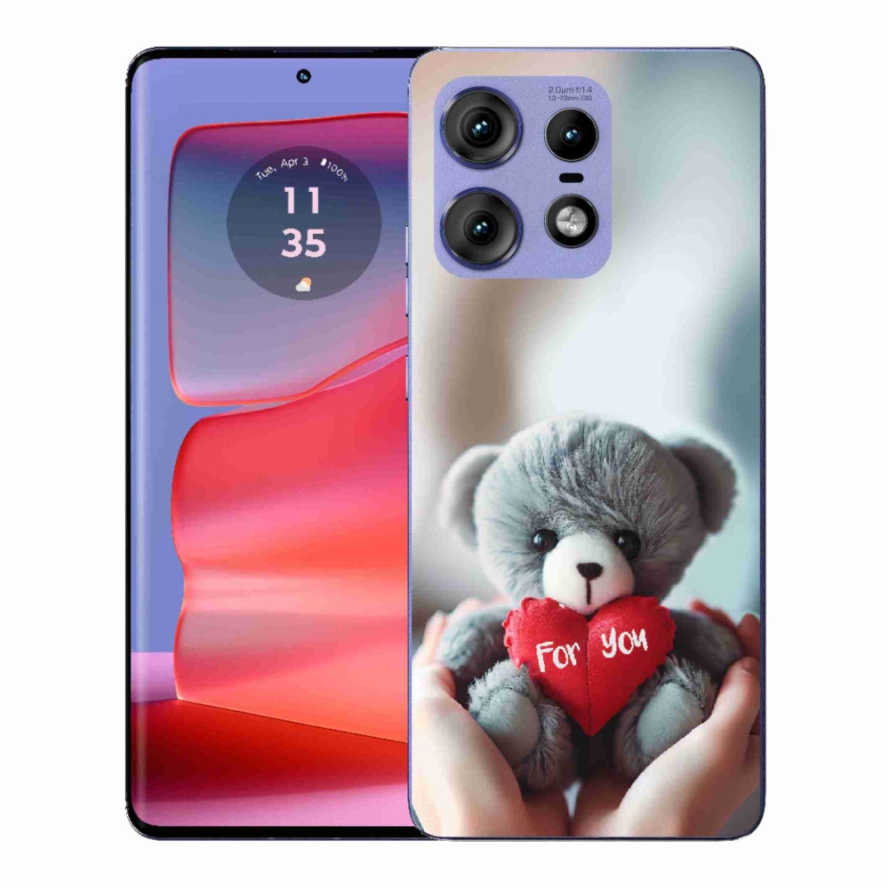 Zselés borítás mmCase a Motorola Edge 50 Pro készülékhez - mackó a szerelmesek számára