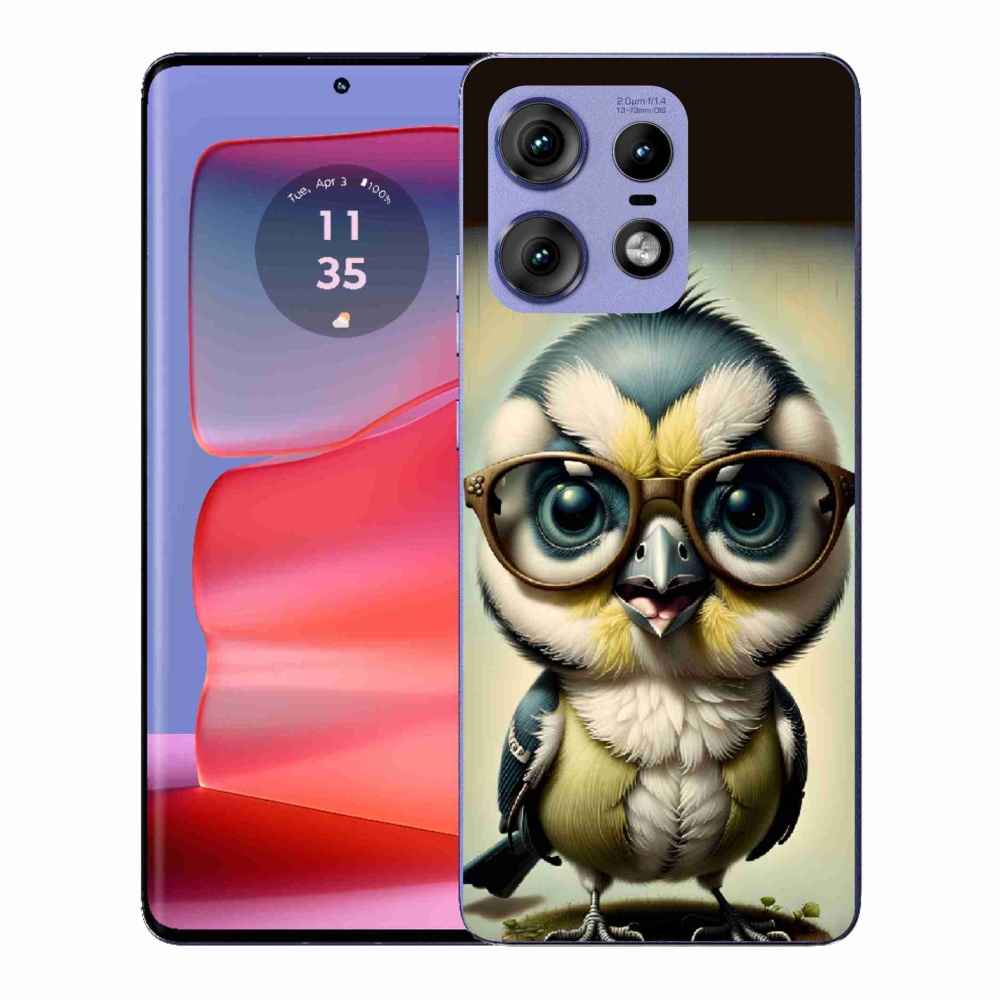 Zselés borítás mmCase a Motorola Edge 50 Pro készülékhez - cub szemüveggel