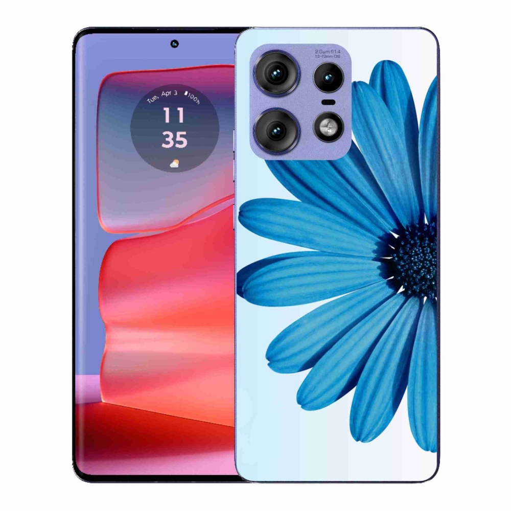 Zselés tok mmCase a Motorola Edge 50 Pro készülékhez - kék színű margaréta