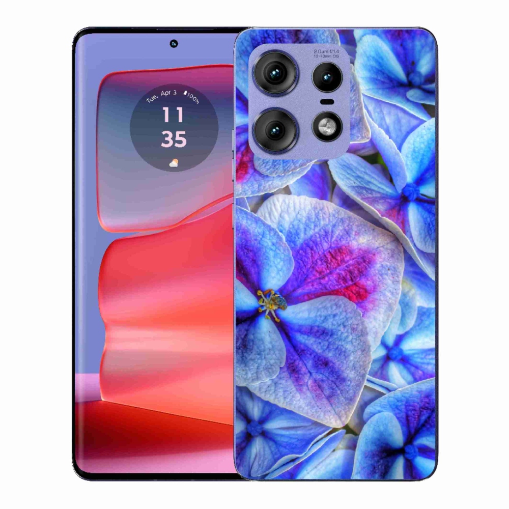 Gél védőhuzat mmCase a Motorola Edge 50 Pro készülékhez - kék virágok 1
