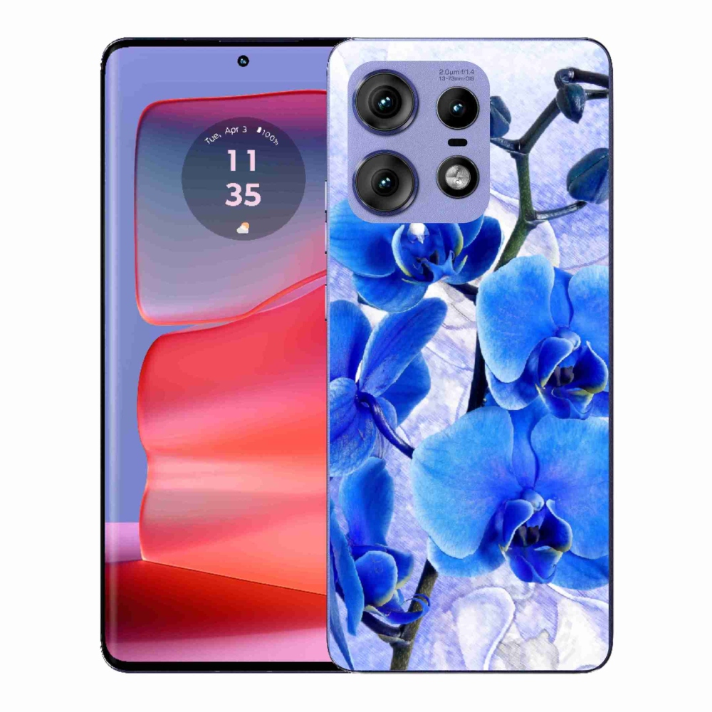 Gél védőhuzat mmCase a Motorola Edge 50 Pro készülékhez - kék virágok
