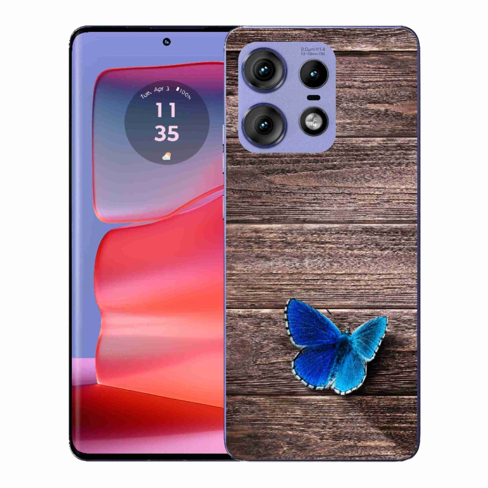 Zselés borítás mmCase a Motorola Edge 50 Pro készülékhez - kék pillangó 1