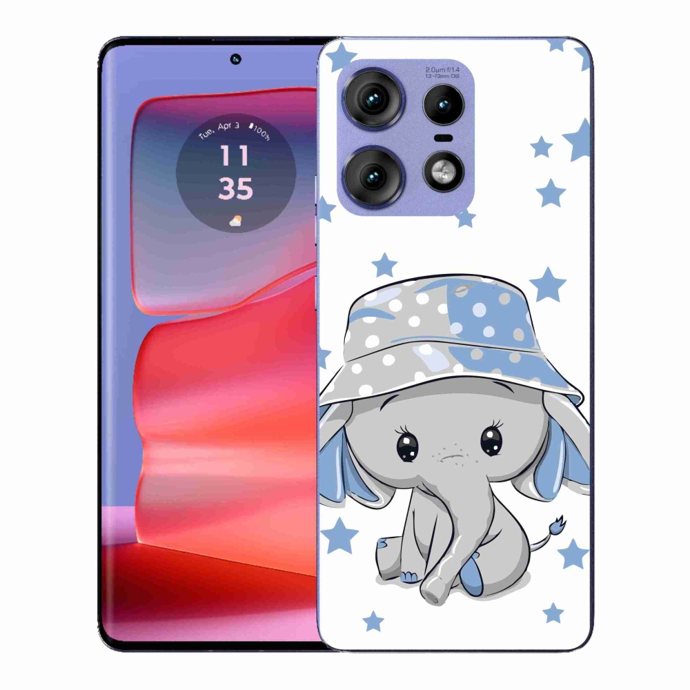 Zselés borítás mmCase a Motorola Edge 50 Pro készülékhez - kék elefánt