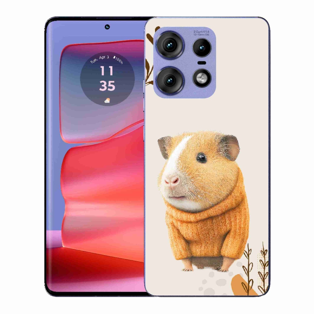 Zselés borítás mmCase a Motorola Edge 50 Pro számára - tengerimalac a pulóverben