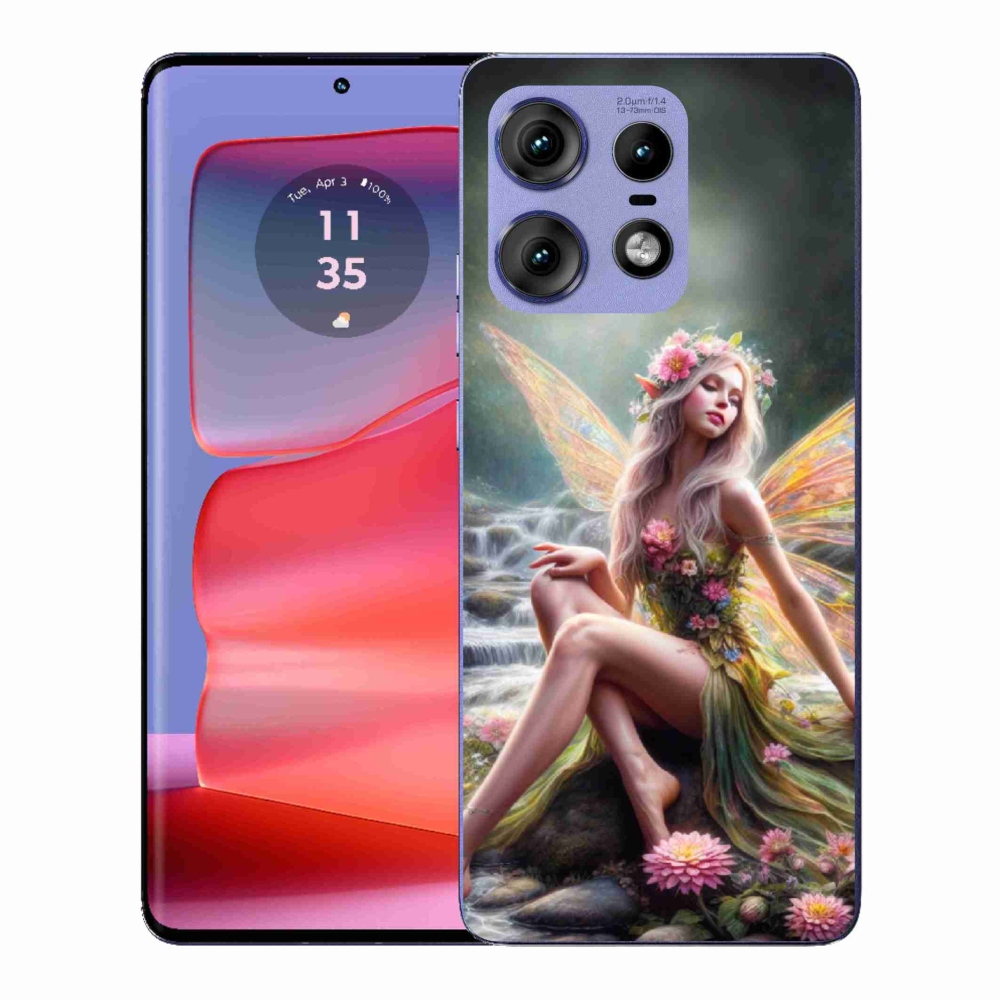 Zselés borítás mmCase a Motorola Edge 50 Pro készülékhez - pillangó nő 1