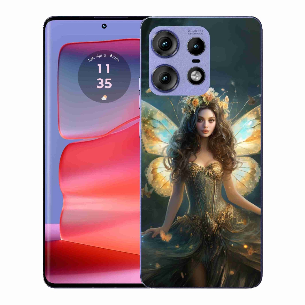 Zselés borító mmCase a Motorola Edge 50 Pro készülékhez - pillangó nő