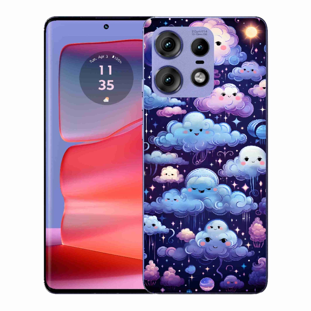 Zselés borítás mmCase a Motorola Edge 50 Pro készülékhez - felhők