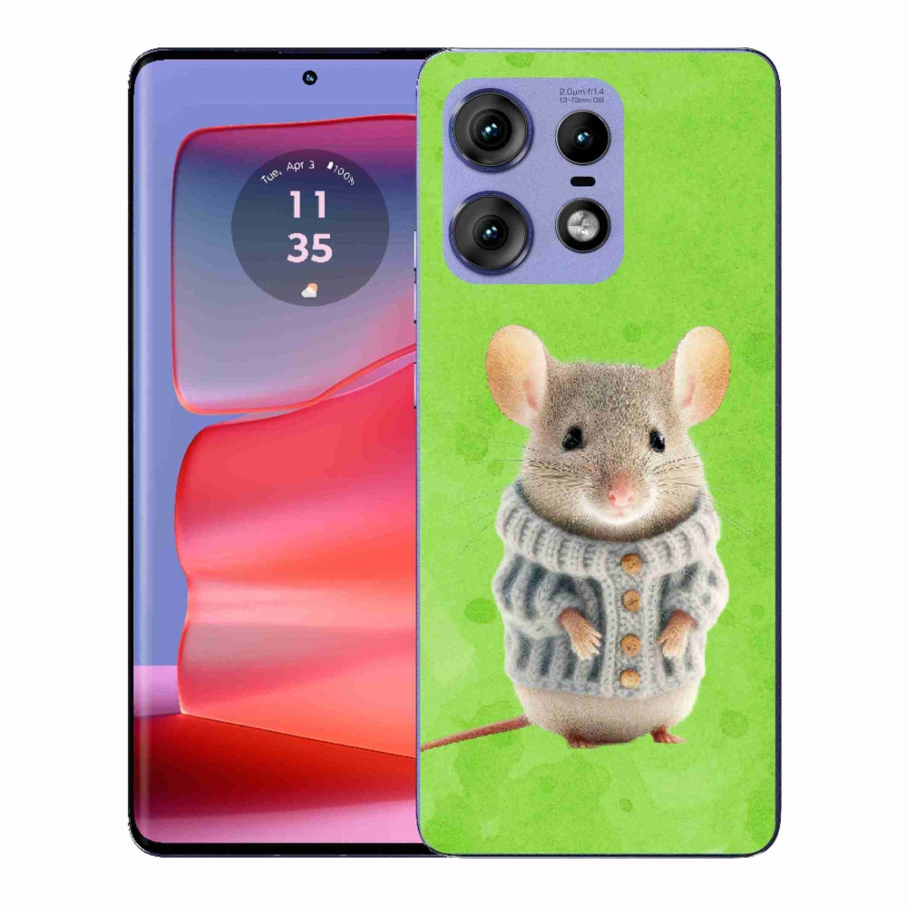 Zselés borítás mmCase a Motorola Edge 50 Pro készülékhez - egér pulóverben
