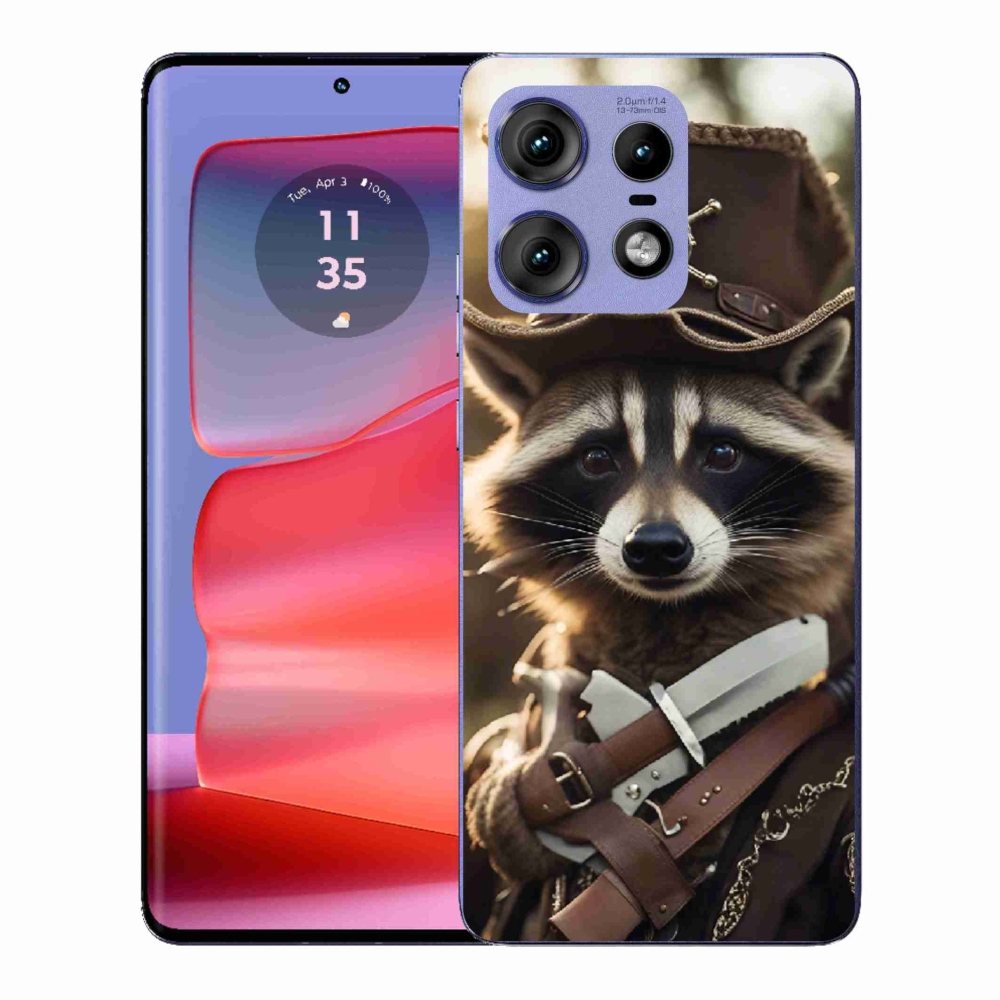 Zselés borítás mmCase a Motorola Edge 50 Pro készülékhez - mosómedve egyenruhában