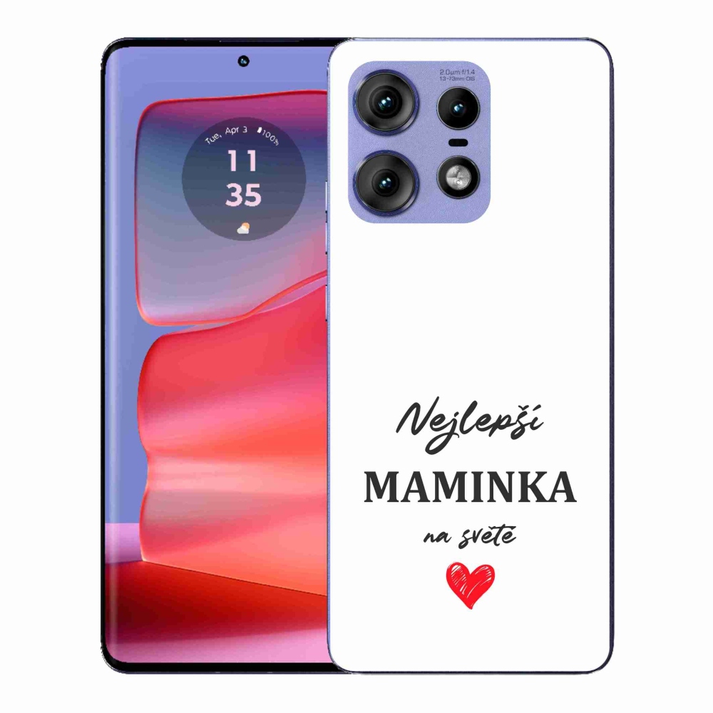 Gél borítás mmCase a Motorola Edge 50 Pro készülékhez - Best Mom 1 fehér háttér