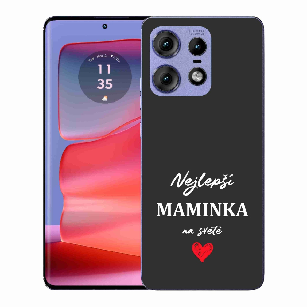 Gél borítás mmCase a Motorola Edge 50 Pro készülékhez - Best Mom 1 fekete háttér