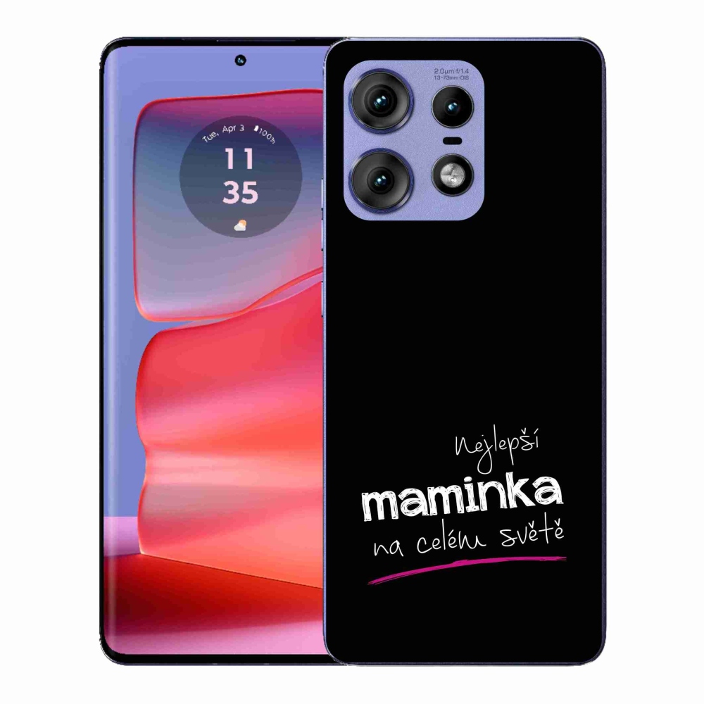 Gél borítás mmCase a Motorola Edge 50 Pro készülékhez - Best Mom 4 fekete háttér