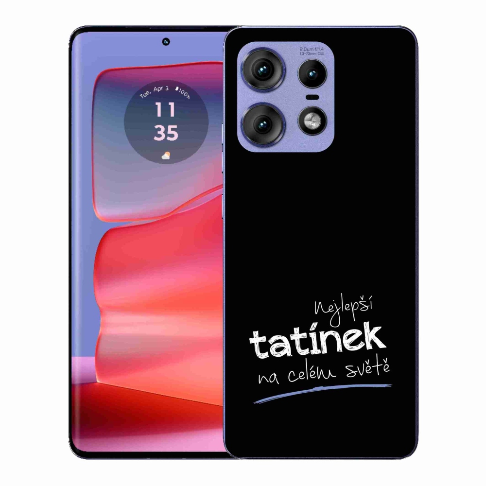 Gél borítás mmCase a Motorola Edge 50 Pro készülékhez - Best Daddy 4 fekete háttérrel