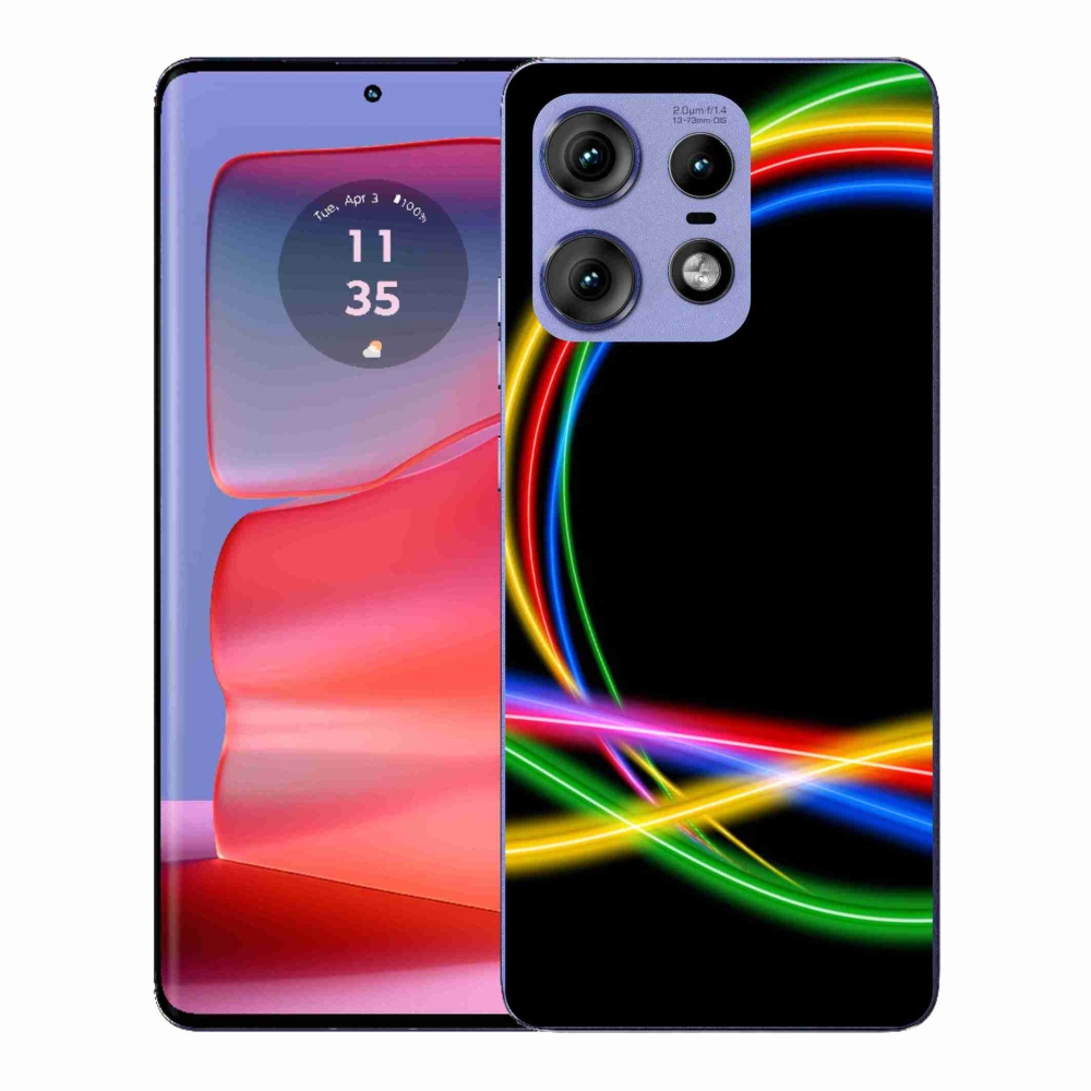 Zselés borítás mmCase a Motorola Edge 50 Pro készülékhez - neon körök