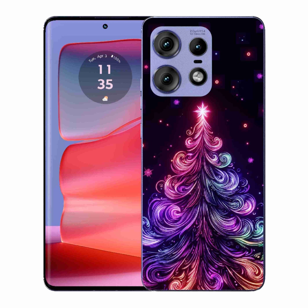 Zselés borítás mmCase a Motorola Edge 50 Pro készülékhez - neon karácsonyfa 1