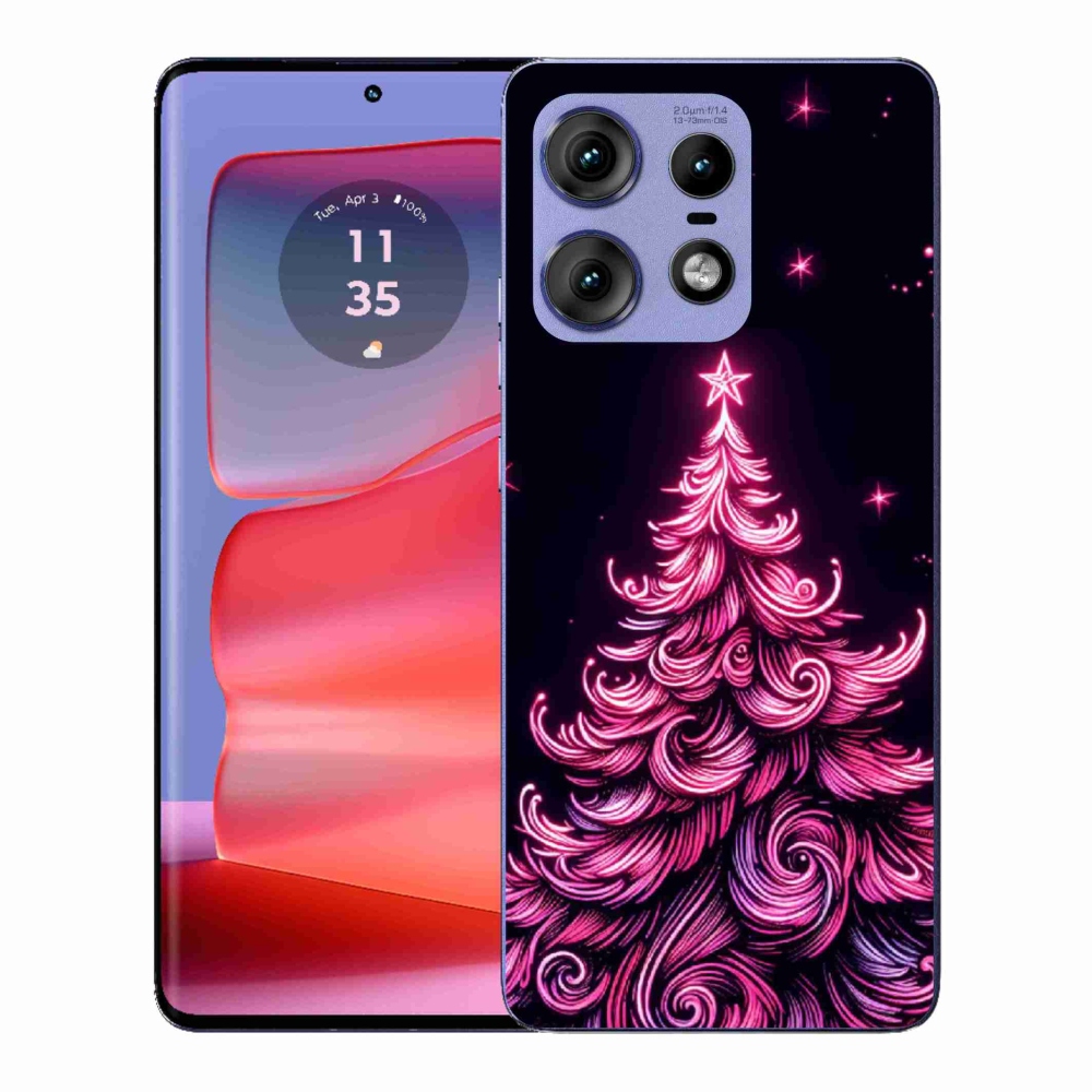 Zselés borítás mmCase a Motorola Edge 50 Pro készülékhez - neon karácsonyfa 2