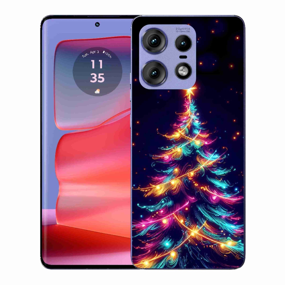 Zselés borítás mmCase a Motorola Edge 50 Pro készülékhez - neon karácsonyfa